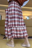 Roberta Plaid Brushed Cotton Balloon Hem Skirt Amber